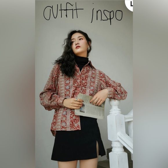 One-of-a-kind High quality vintage 100% silk Alan Austin sz 4 button down - Picture 7 of 7